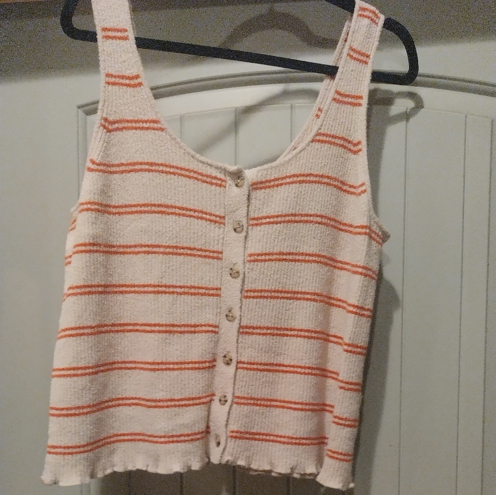 Madewell xl cream/red tank